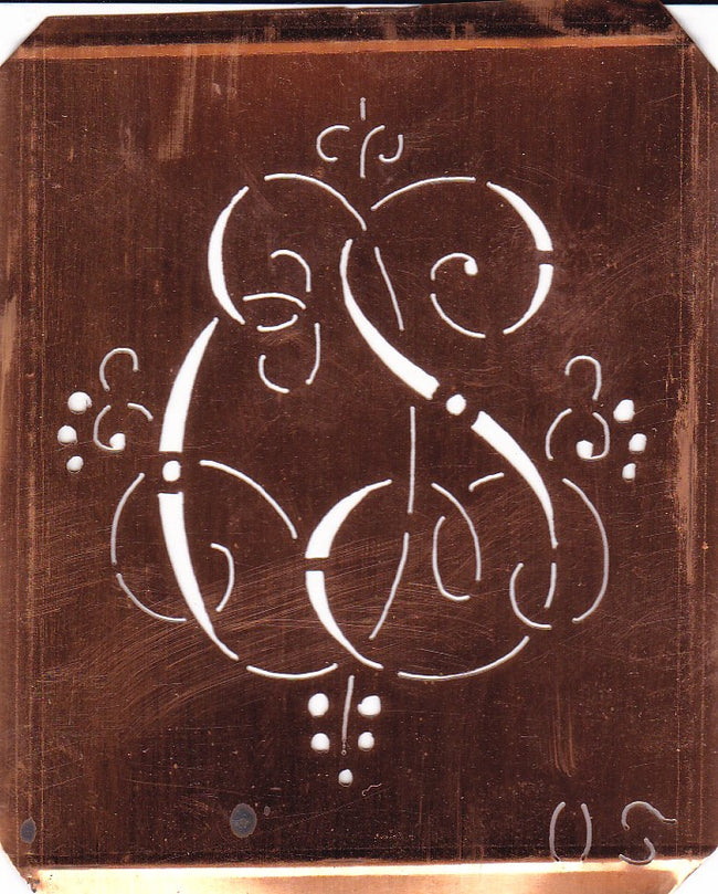 OS - Hübsche alte verschnörkelte Monogrammschablone