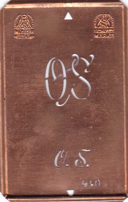 OS - Alte Monogramm Schablone nicht nur zum Sticken