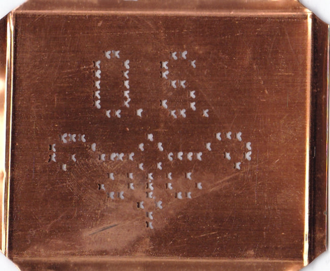 OS - Alte niedliche Kreuzstich Monogramm Schablone