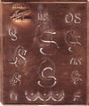 www.knopfparadies.de - OS - Antike Stickschablone aus Kupferblech