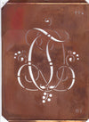 OT - Alte Monogramm Schablone mit Schnörkeln