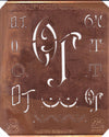 OT - Alte Kupferschablone mit 7 verschiedenen Monogrammen