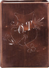 OT - Seltene Stickvorlage - Uralte Wäscheschablone mit Wappen - Medaillon