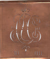 OU - Alte Monogrammschablone aus Kupfer