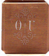 OU - Besonders hübsche alte Monogrammschablone