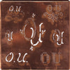 OU - Große Kupfer Schablone mit 7 Variationen