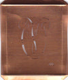 OV - Hübsche alte Kupfer Schablone mit 3 Monogramm-Ausführungen