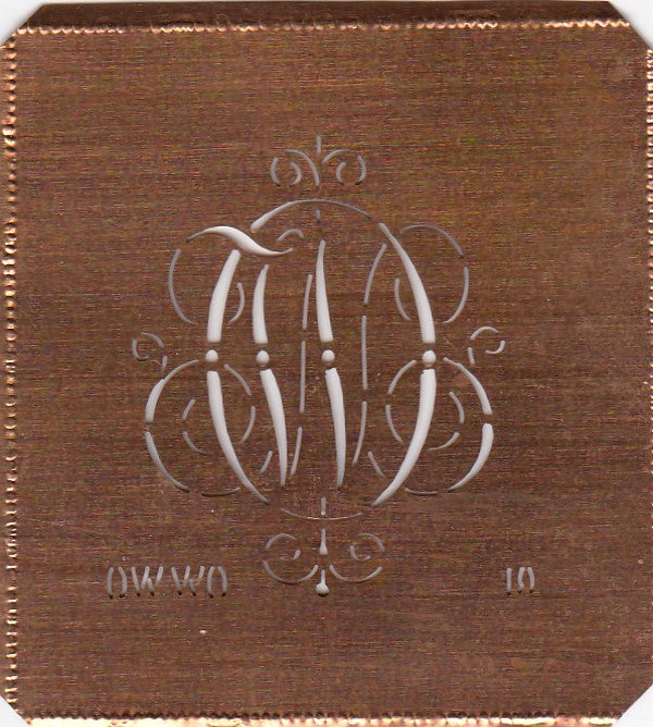 OW - Alte verschlungene zarte Stickschablone