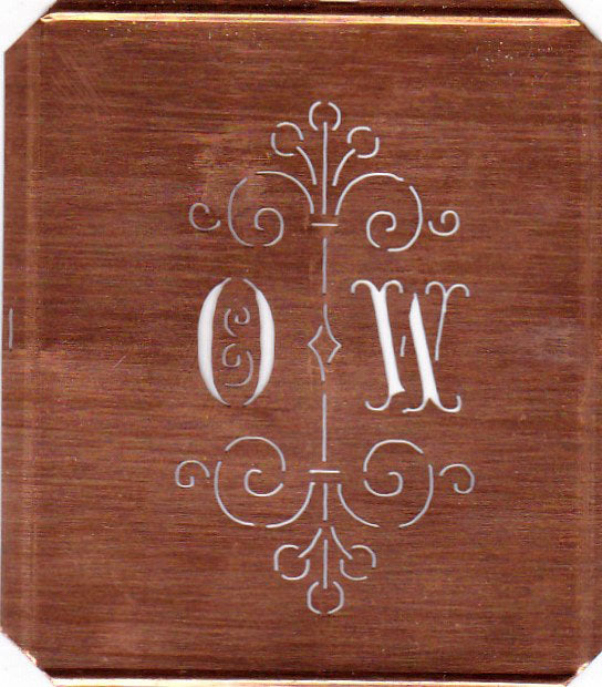 OW - Besonders hübsche alte Monogrammschablone