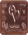OW - Alte Kupferschablone mit 7 verschiedenen Monogrammen