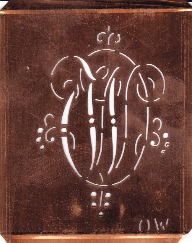 OW - Hübsche alte verschnörkelte Monogrammschablone