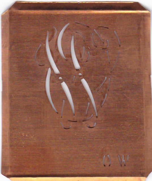 OW - Uralte Monogramm Schablone zum Sticken