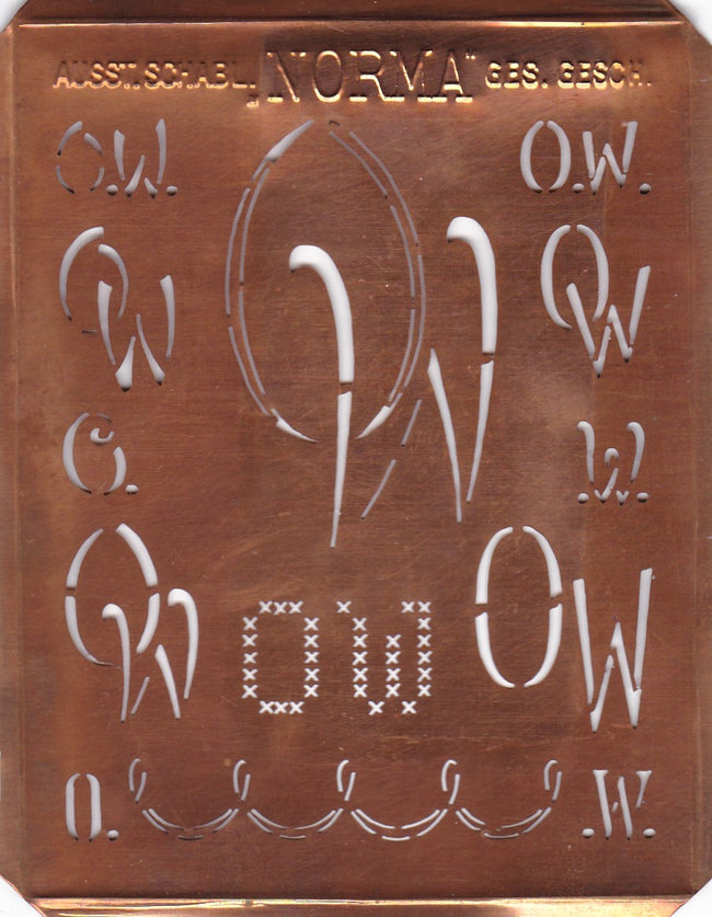 OW - Hübsche alte Monogrammschablone