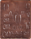 OW - Große attraktive Kupferschablone mit vielen Monogrammen