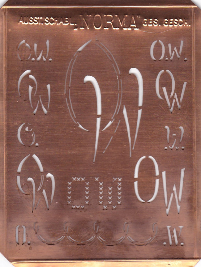 OW - Hübsche alte Monogrammschablone