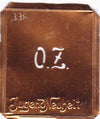 OZ - Kleine Monogramm Schablone zum Besticken von Herrenhemden