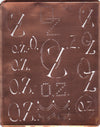 OZ - Große attraktive Kupferschablone mit vielen Monogrammen