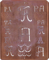 PA - Uralte Monogrammschablone aus Kupferblech