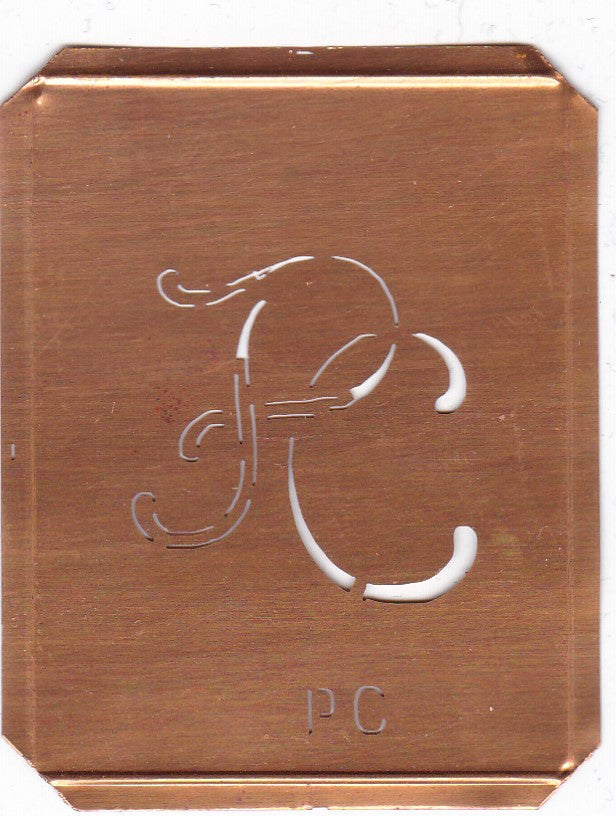 PC - 90 Jahre alte Stickschablone für hübsche Handarbeits Monogramme