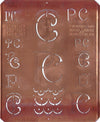 PC - Uralte Monogrammschablone aus Kupferblech