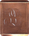 PD - Hübsche alte Kupfer Schablone mit 3 Monogramm-Ausführungen