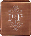 PF - Besonders hübsche alte Monogrammschablone