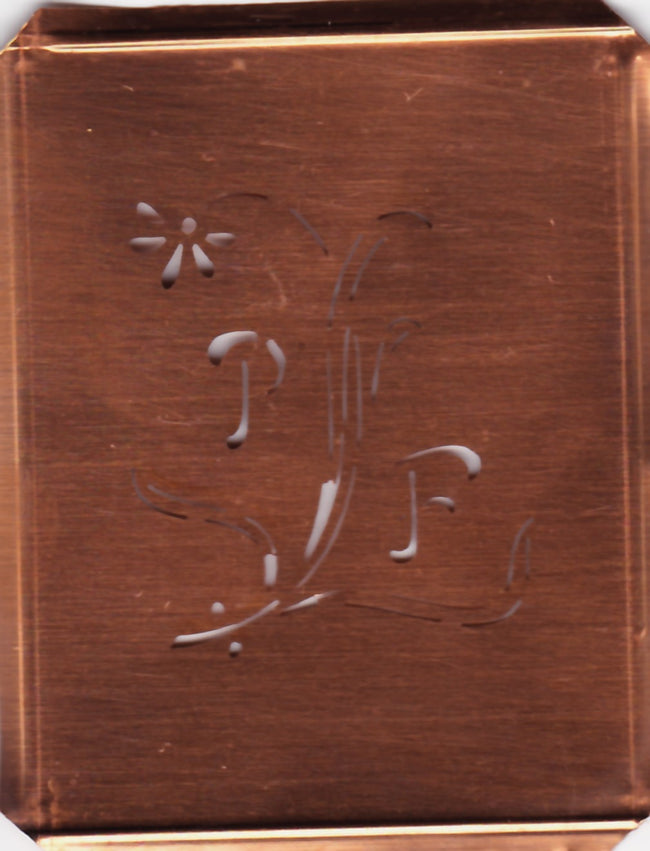 PF - Hübsche, verspielte Monogramm Schablone Blumenumrandung