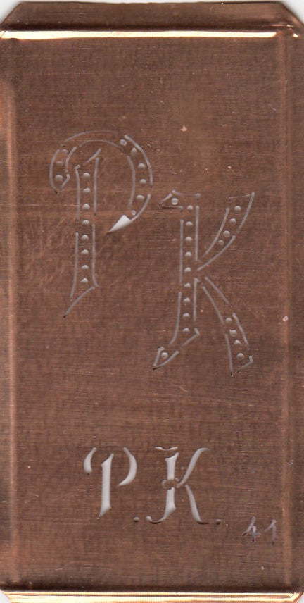 PK - Alte Monogramm Schablone zum Sticken