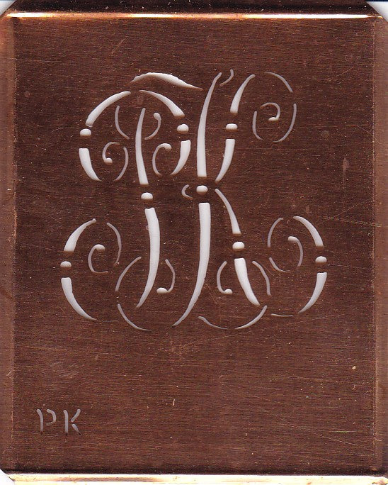 PK - Alte verschlungene Monogramm Stick Schablone