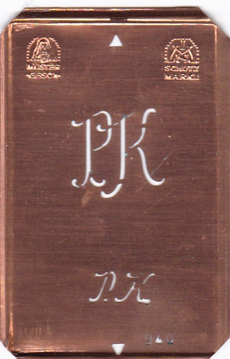 PK - Alte Monogramm Schablone nicht nur zum Sticken