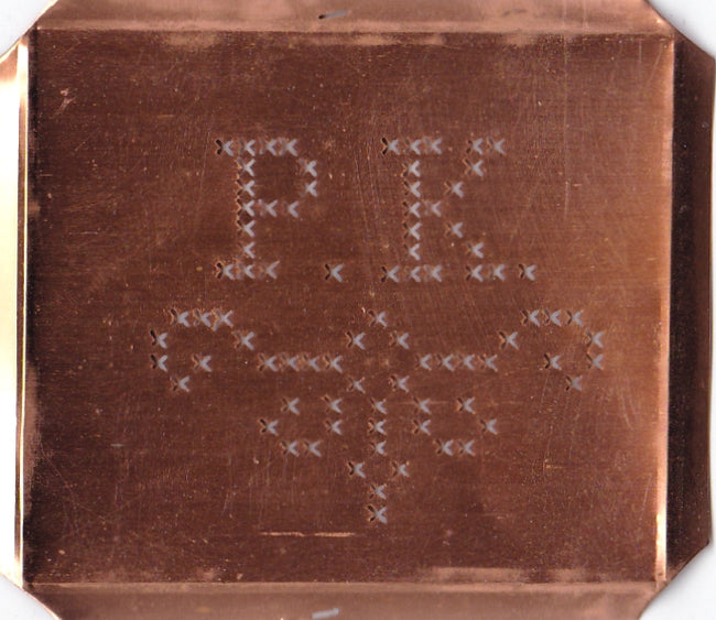PK - Alte niedliche Kreuzstich Monogramm Schablone