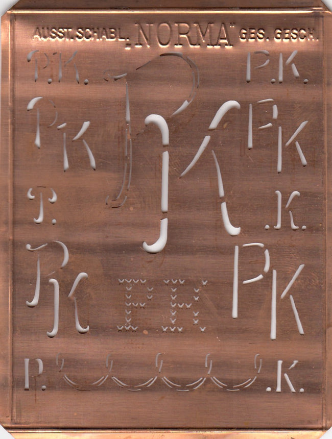 PK - Hübsche alte Monogrammschablone
