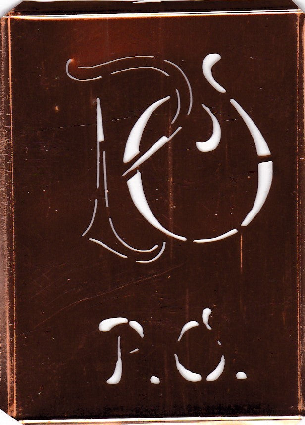 PO - Stickschablone für 2 verschiedene Monogramme