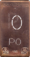 PO - Kleine Monogramm-Schablone in Jugendstil-Schrift
