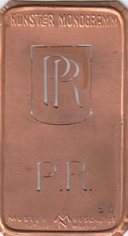 PR - Alte Jugendstil Stickschablone - Medaillon-Design