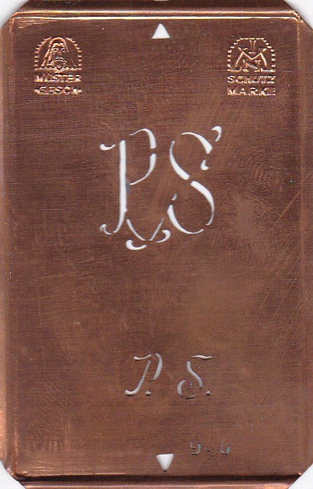 PS - Alte Monogramm Schablone nicht nur zum Sticken