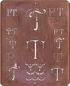 PT - Uralte Monogrammschablone aus Kupferblech