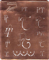 www.knopfparadies.de - PT - Antike Stickschablone aus Kupferblech