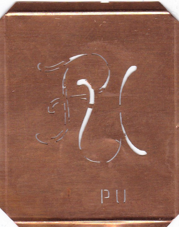 PU - 90 Jahre alte Stickschablone für hübsche Handarbeits Monogramme