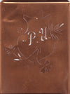 PU - Seltene Stickvorlage - Uralte Wäscheschablone mit Wappen - Medaillon