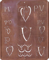 PV - Uralte Monogrammschablone aus Kupferblech