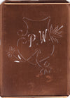 PW - Seltene Stickvorlage - Uralte Wäscheschablone mit Wappen - Medaillon