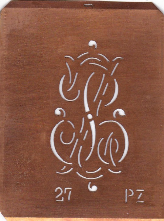 PZ - Interessante Monogramm Schablone zum Sticken