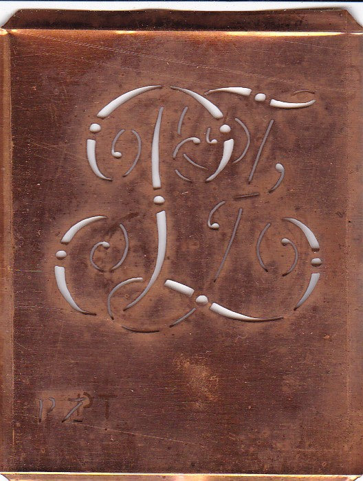 PZ - Alte verschlungene Monogramm Stick Schablone