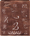 www.knopfparadies.de - PZ - Antike Stickschablone aus Kupferblech