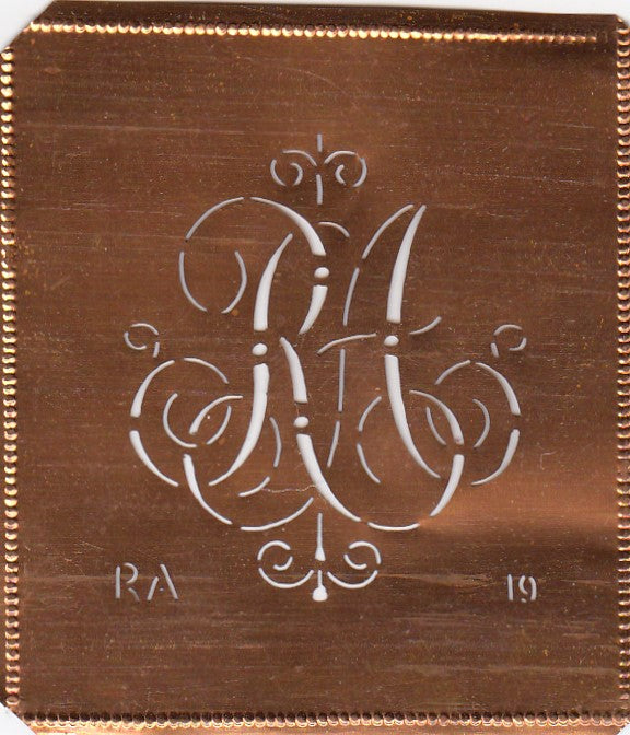 RA - Alte verschlungene zarte Stickschablone
