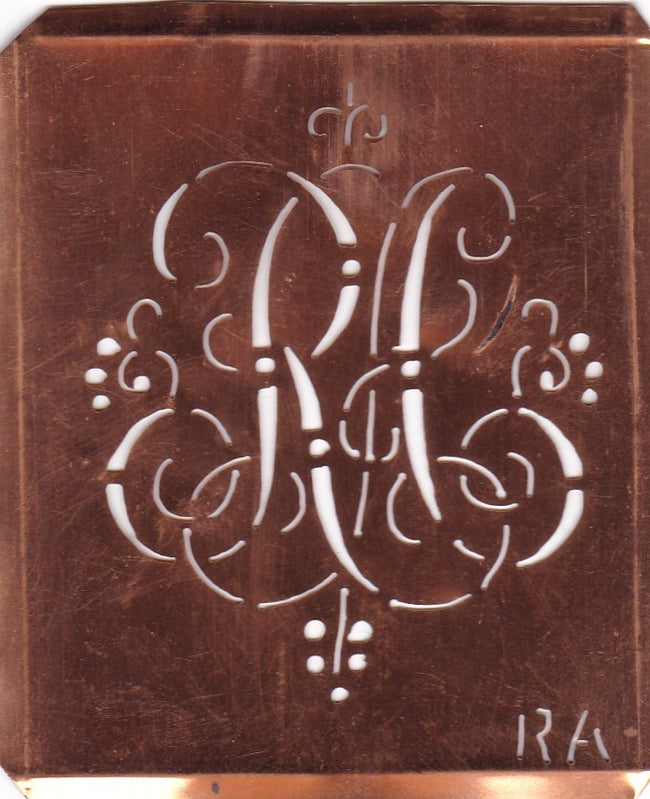 RA - Hübsche alte verschnörkelte Monogrammschablone