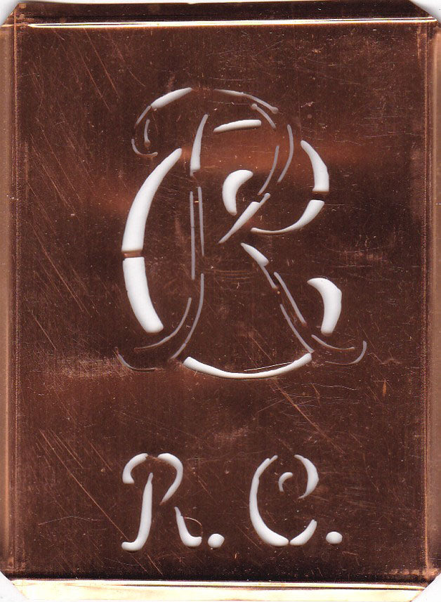RC - Stickschablone für 2 verschiedene Monogramme