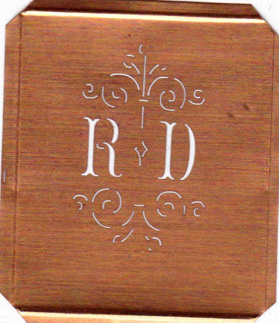 RD - Besonders hübsche alte Monogrammschablone
