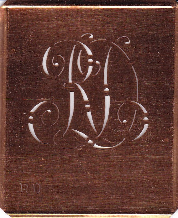 RD - Alte verschlungene Monogramm Stick Schablone